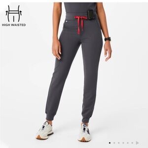 High-Waisted Charcoal Grey Zamora Jogger Pants